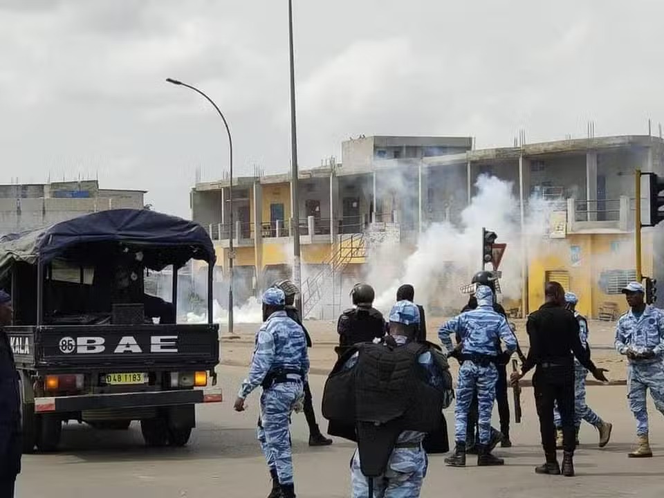 La police nationale lors d'un affrontement